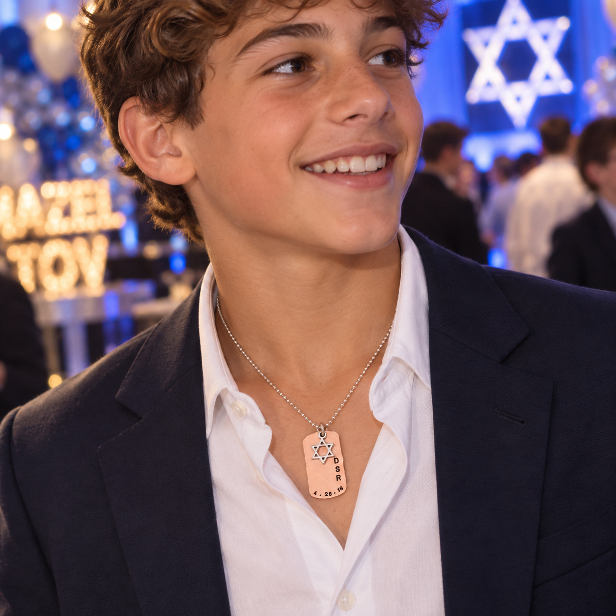 Bar Mitzvah Necklace in Copper and Silver