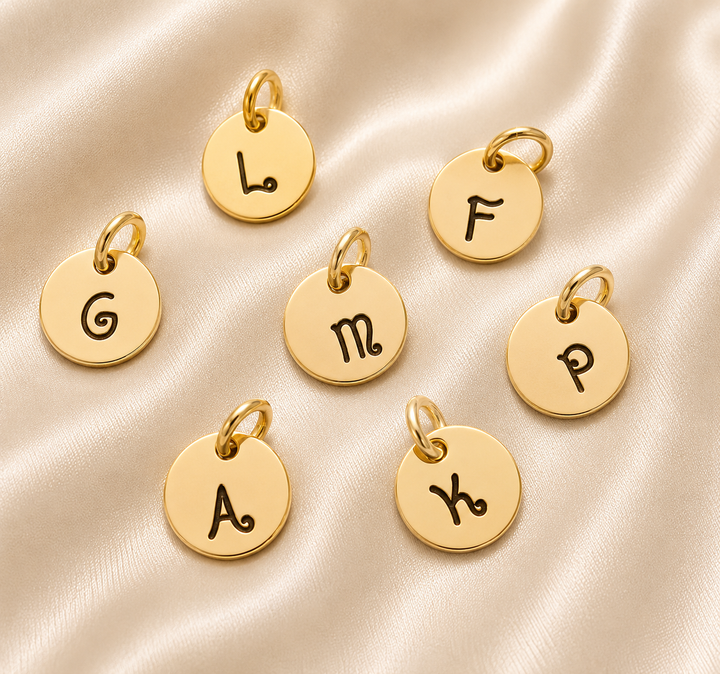 Tiny Initials in Gold and Silver to add on to a Necklace or Bracelet