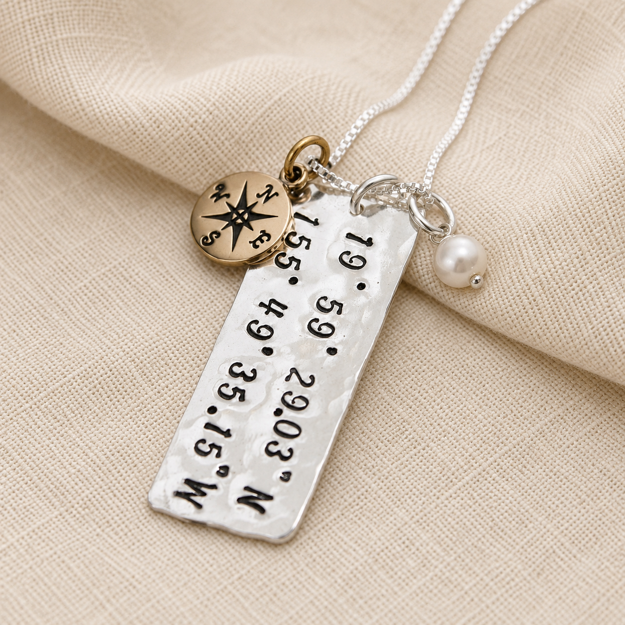 Latitude & Longitude Coordinates Necklace