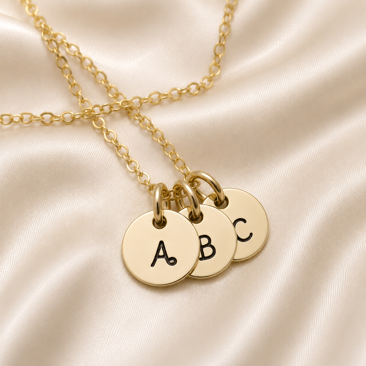 Gold Tiny Initials Necklace