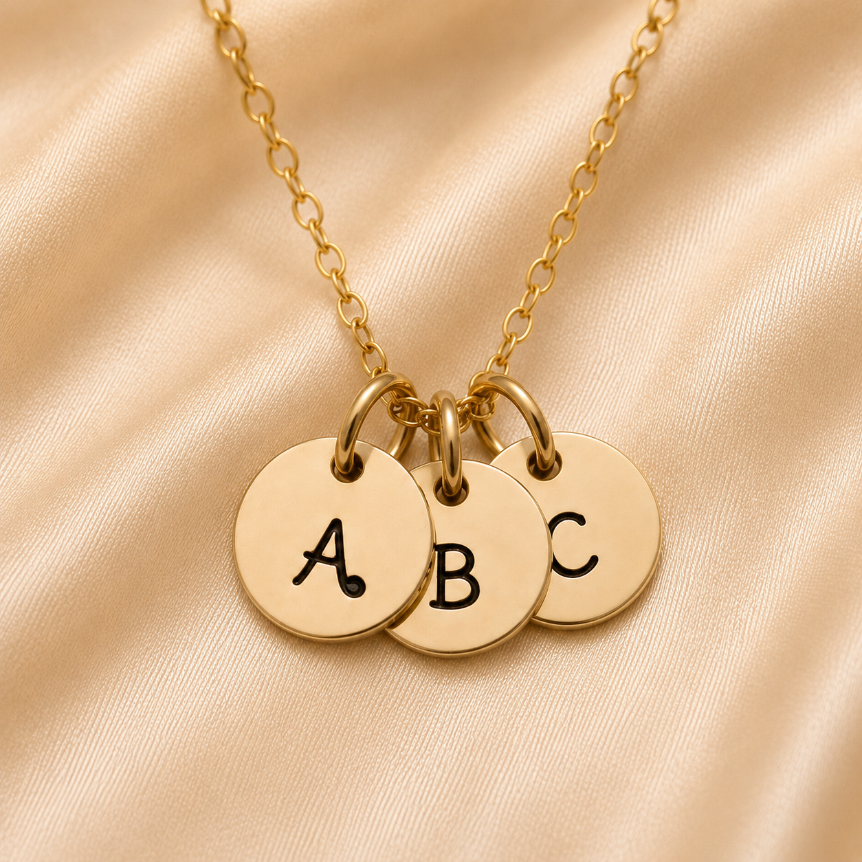 Gold Tiny Initials Necklace