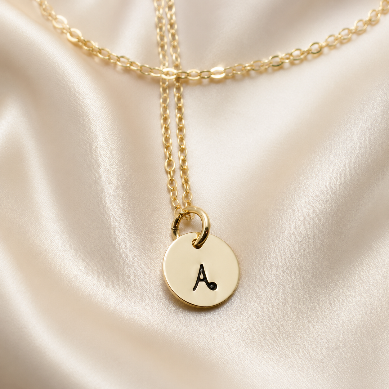 Gold Tiny Initials Necklace