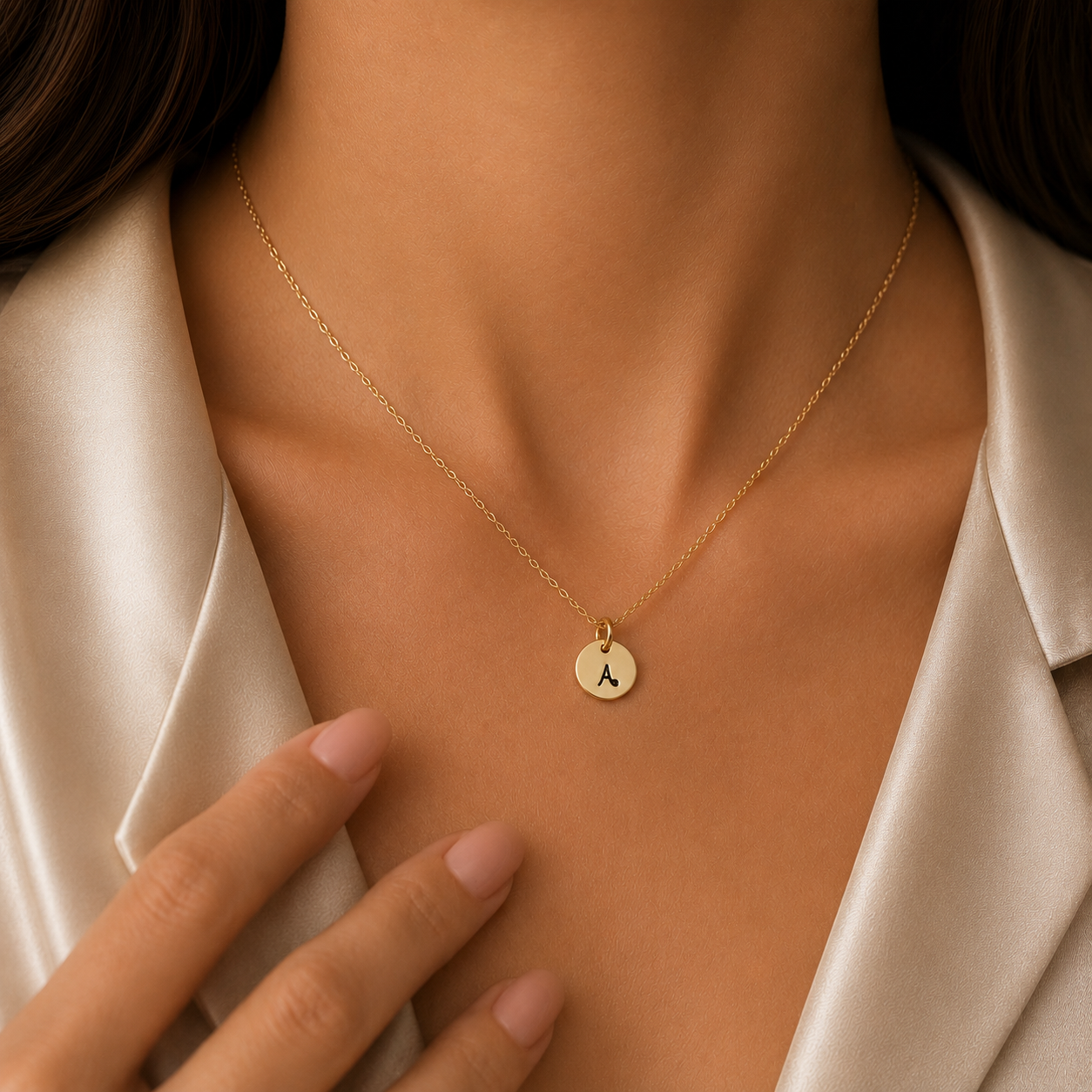 Gold Tiny Initials Necklace