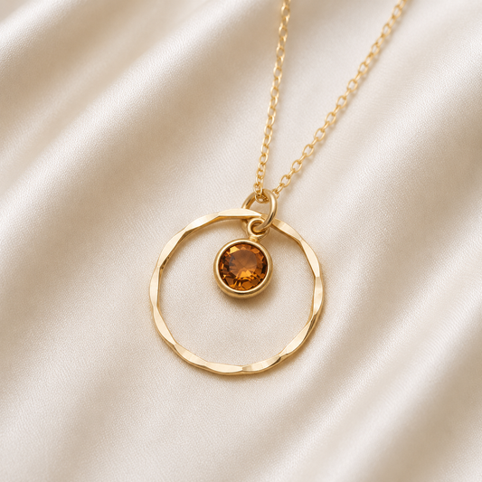 Gold Birthstone Necklace