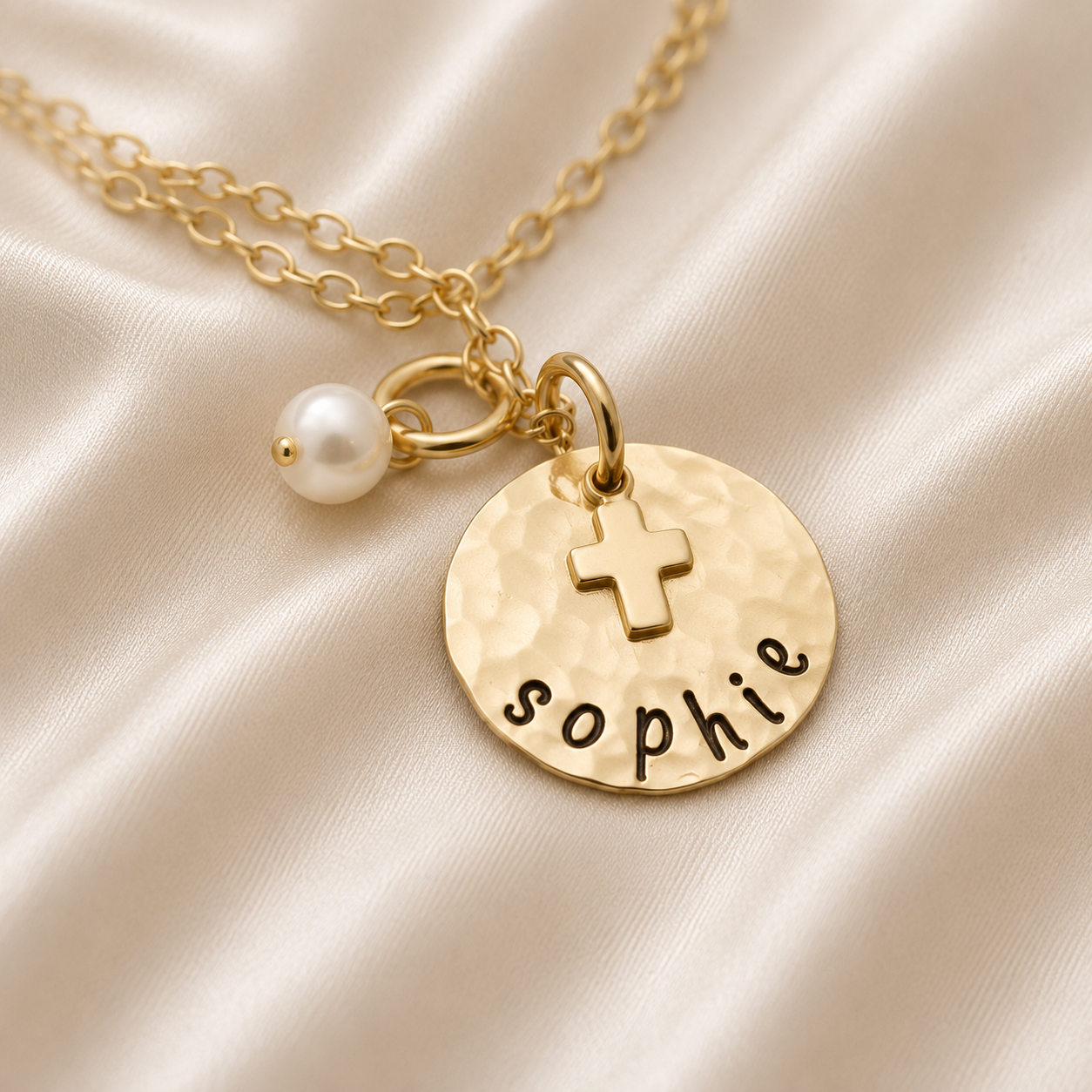 Dainty Cross Necklace in Gold