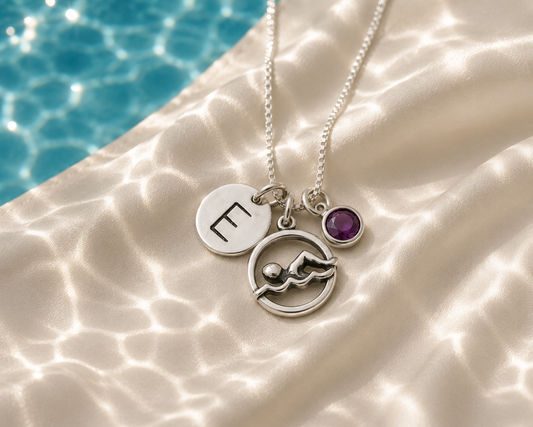 Swimmer Charm Necklace