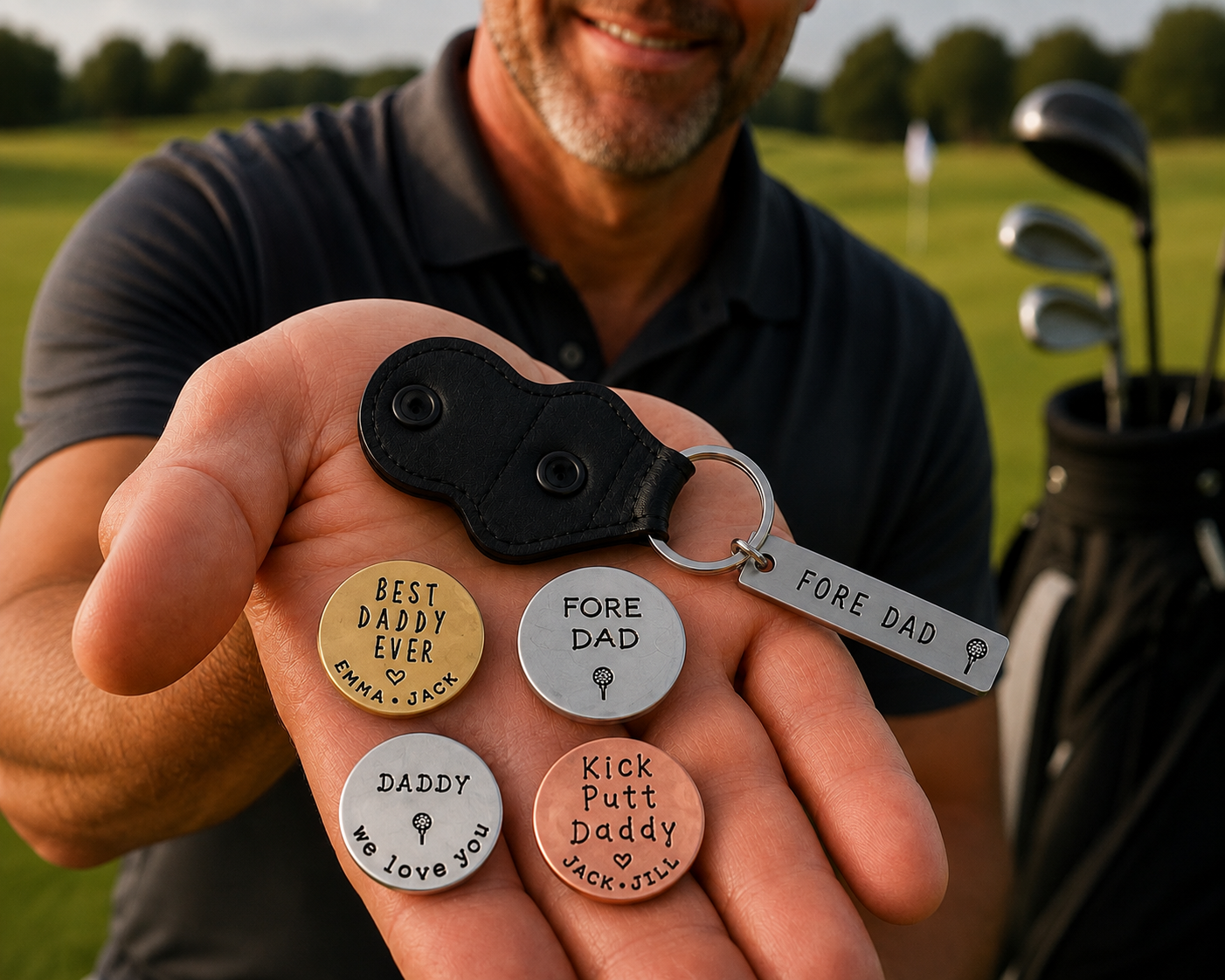 Personalized Golf Gift for Grandpa, Custom Golf Ball Marker, Grandpa Golf Gift, Father’s Day Gift for Grandfather, Golfer Gift