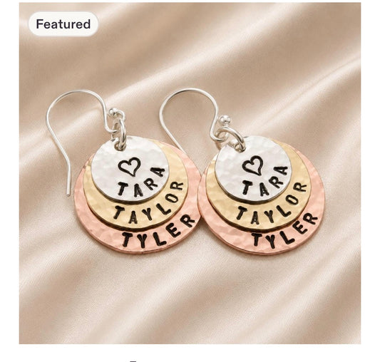 Layered Mother or Grandmother Earrings
