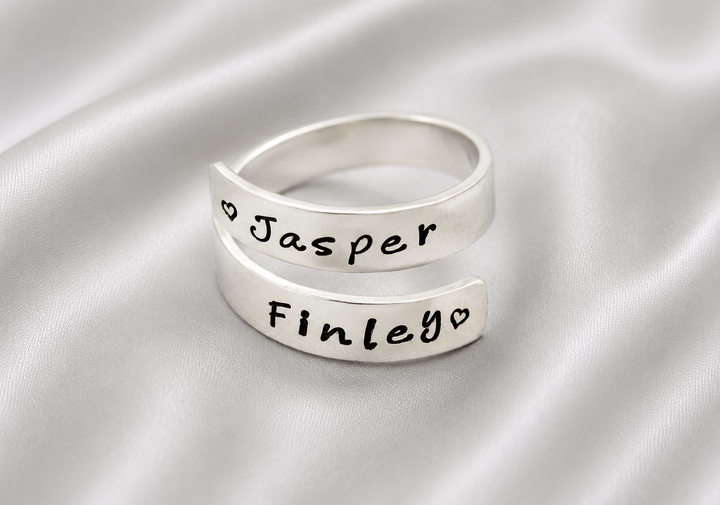 Personalized Wrap Ring in Sterling Silver