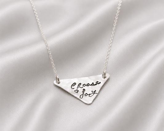 Choose Joy Pennant Necklace in Sterling Silver