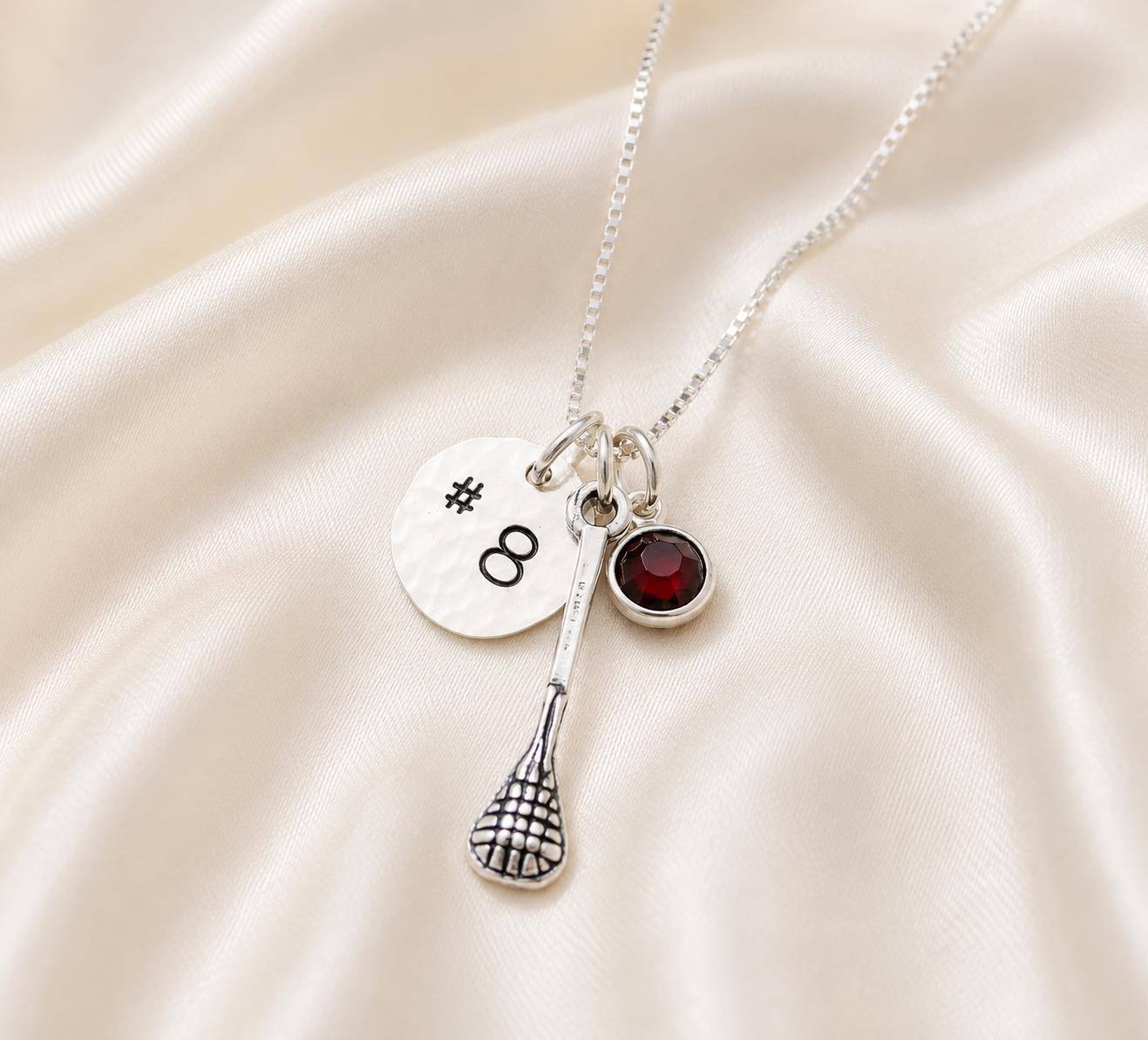 Sport Necklace with Number and Birthstone