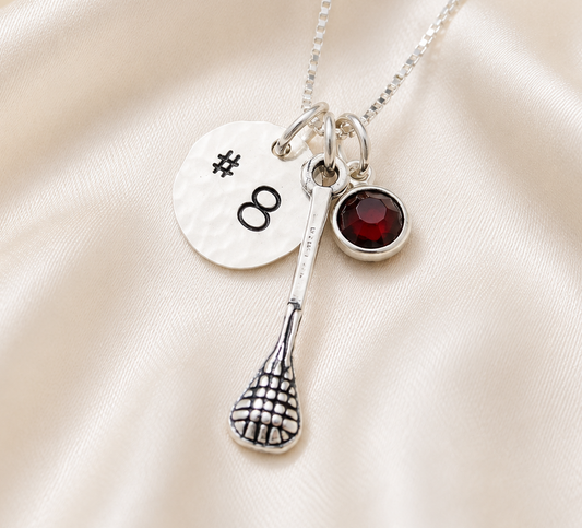 Sport Necklace with Number and Birthstone