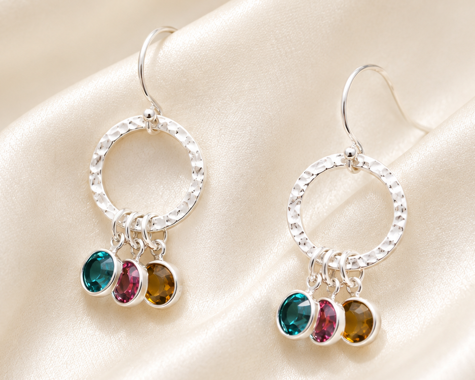 Birthstone Ring Earrings