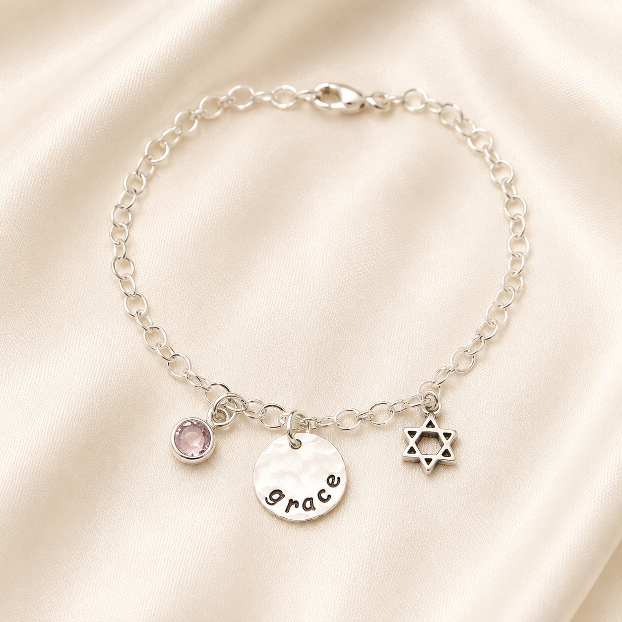 Personalized Bat Mitzvah Charm Bracelet