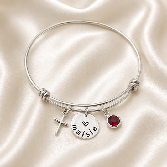 Silver Cross Bracelet Bangle