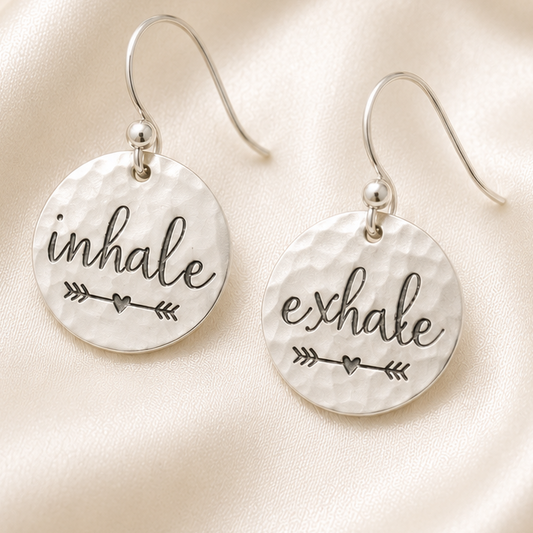Inhale Exhale Earrings in Sterling Silver