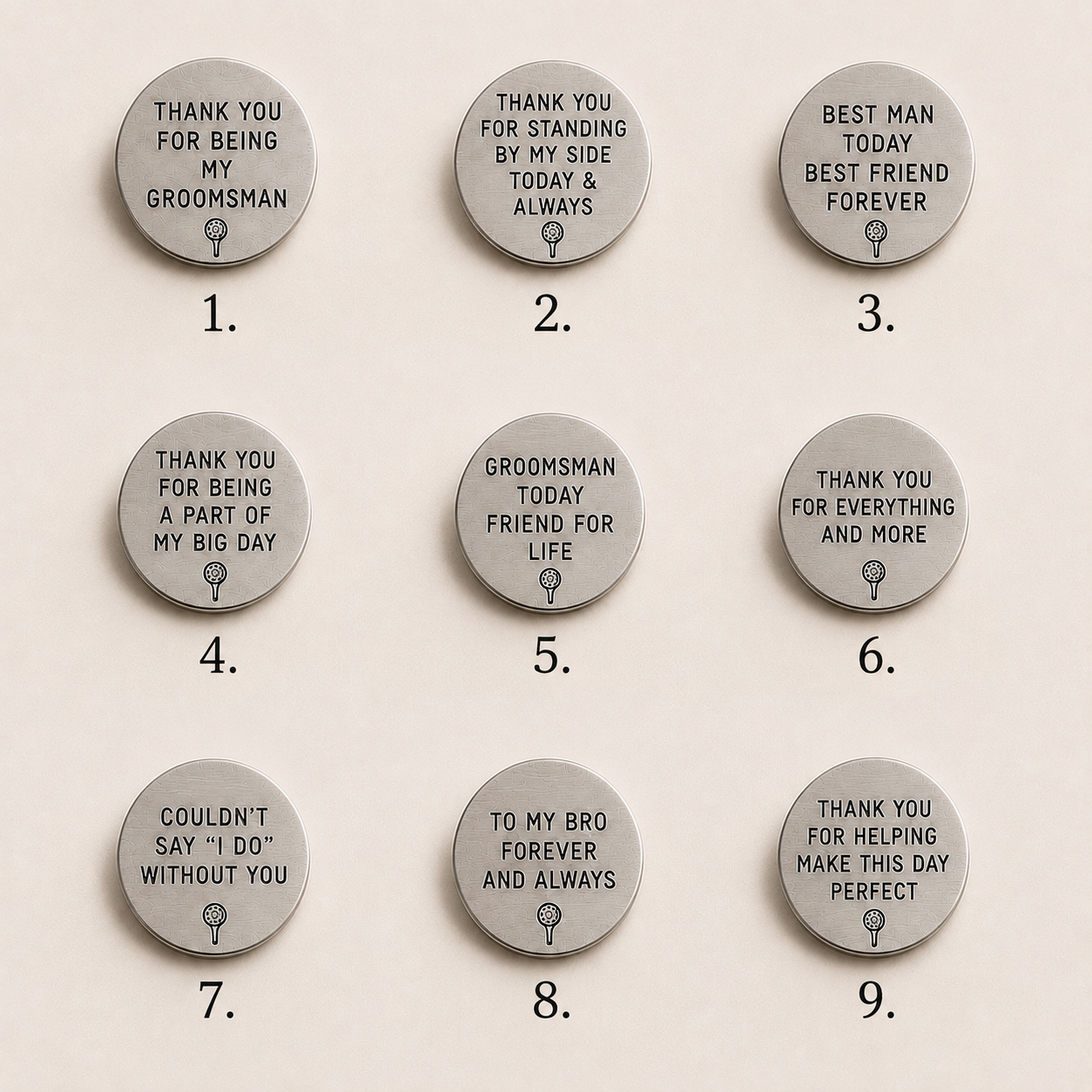 Personalized Groomsmen Golf Gift, Custom Golf Ball Marker, Best Man Gift, Groomsman Gift for Golfer, Wedding Party Gift