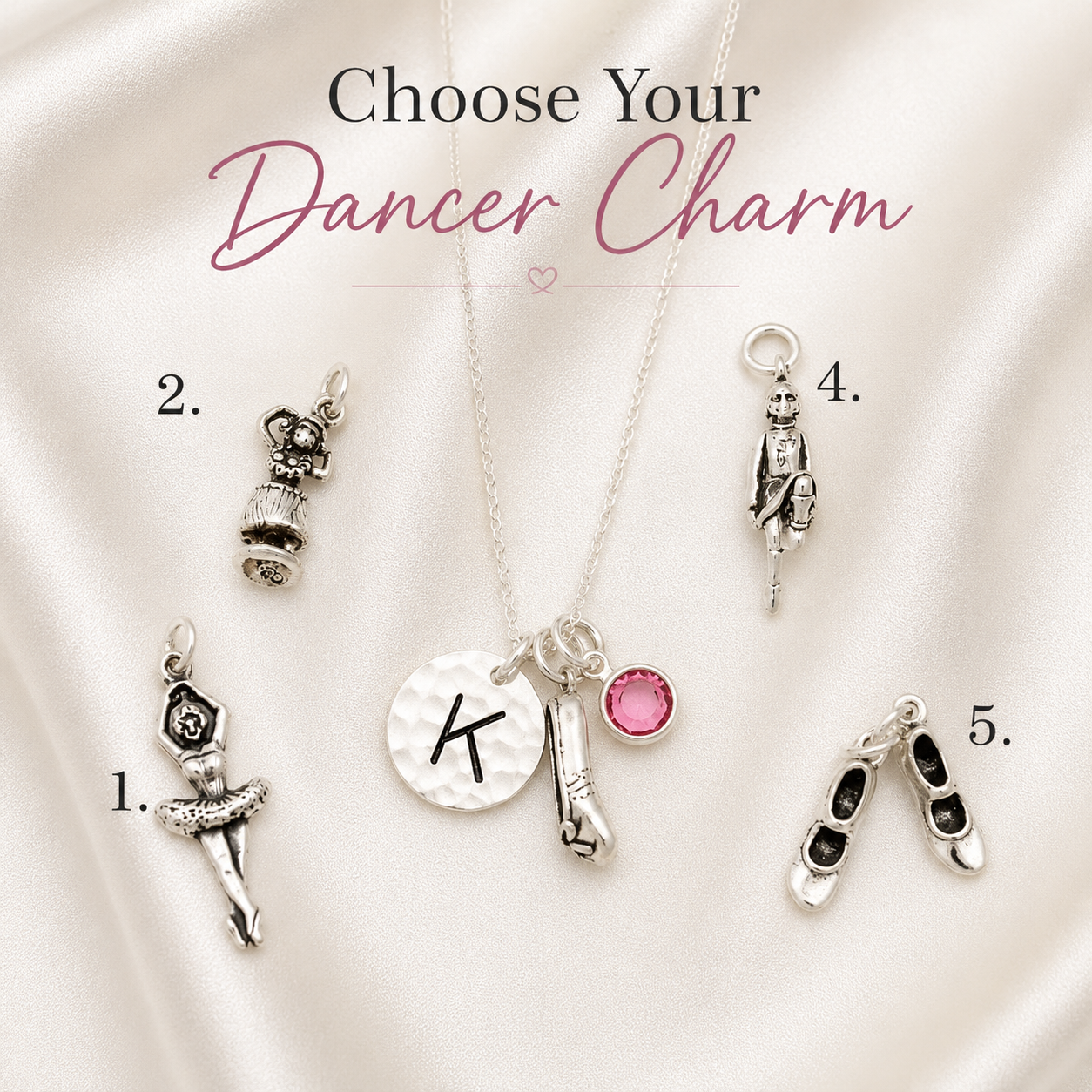 Dancer Charm Necklace - Irish, Ballet, Tap, Hula