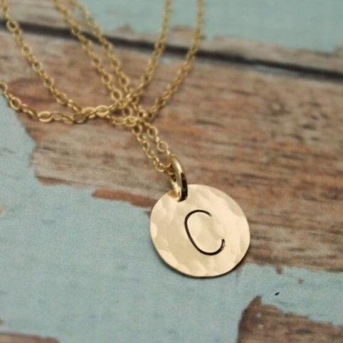 Medium 14K Gold Filled Monogram Necklace with Diamond – Initial Obsession
