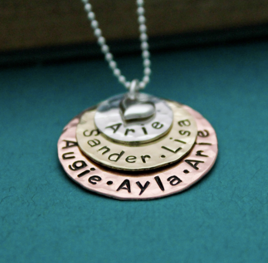 Layered Disc Necklace in Mixed Metals