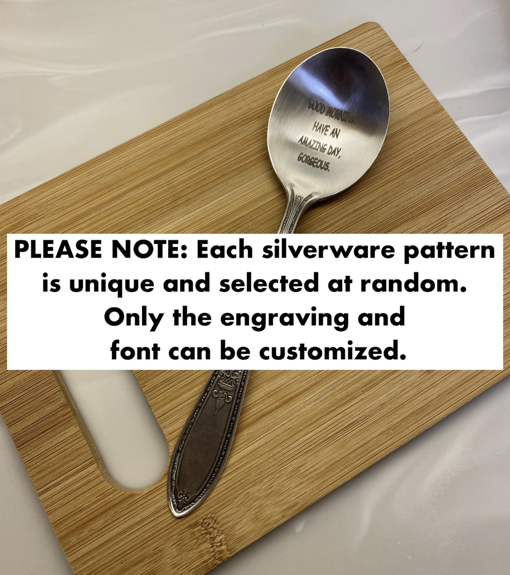 Personalized Funny Vintage Spoon: Engraved Coffee, Sugar, or Cereal Spoon