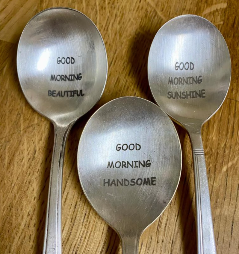 Personalized Funny Vintage Spoon: Engraved Coffee, Sugar, or Cereal Spoon