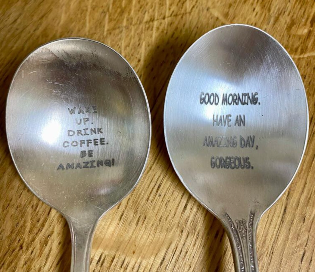 Personalized Funny Vintage Spoon: Engraved Coffee, Sugar, or Cereal Spoon