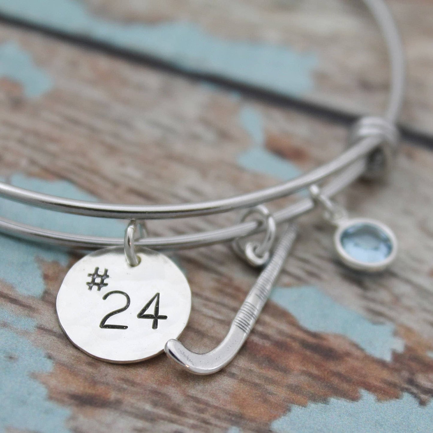 Personalized Sport Bangle, Choose Your Sport, Field Hockey, Lacrosse, Softball, Basketball, Volleyball, Swimming, Hand Stamped Bracelet