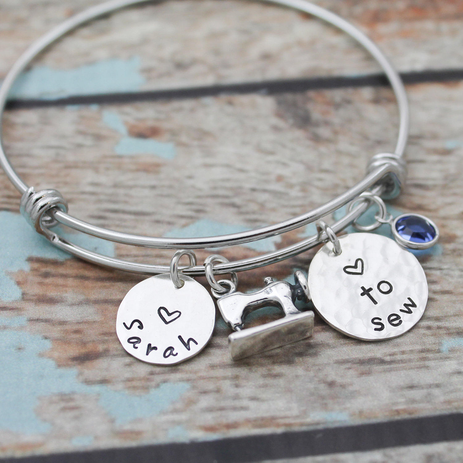 Personalized Bangle, Choose Your Hobby, Sewing, Knitting, Biking, Dancing, Photography, Music, Theater, Gymnastics Hand Stamped Bracelet