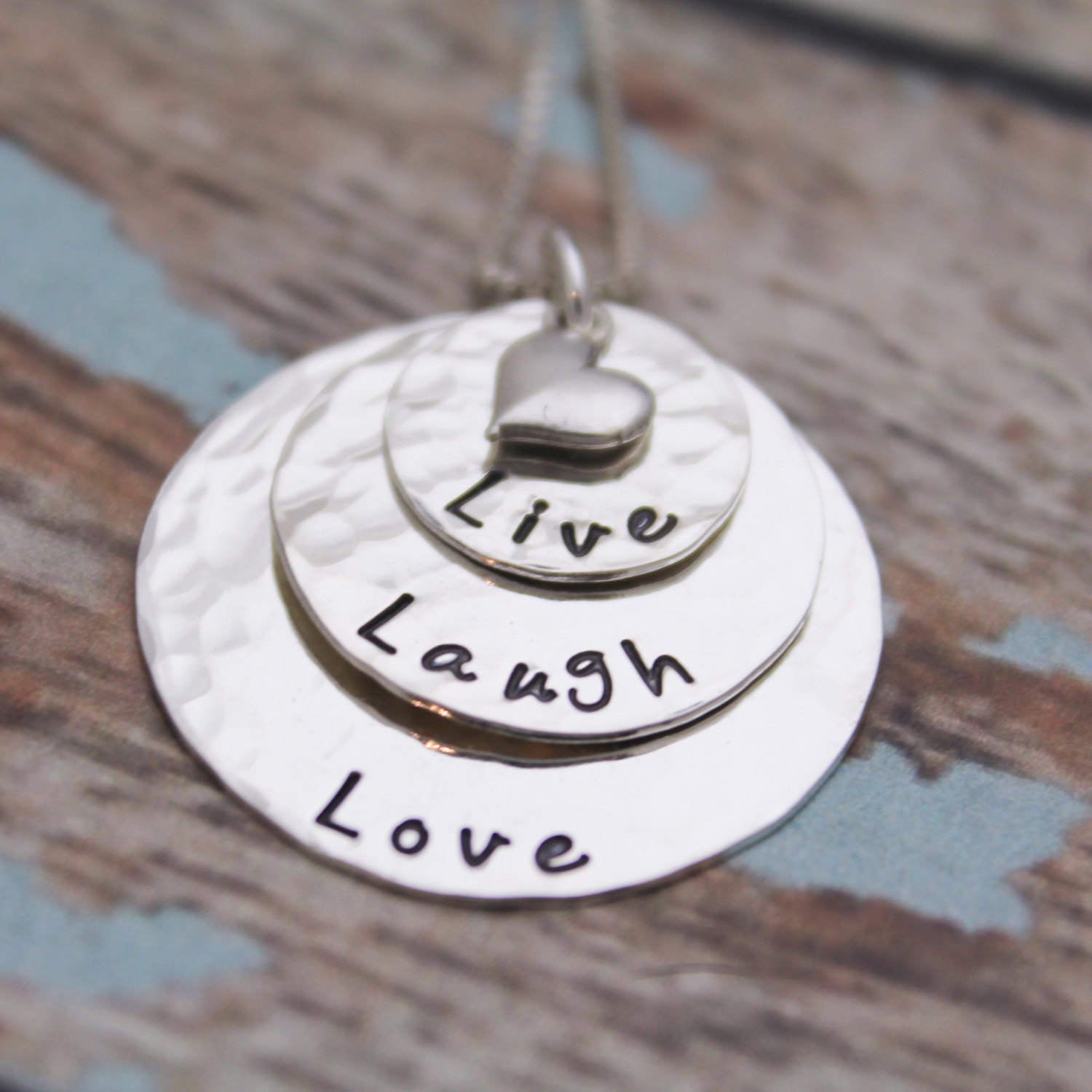 Personalized Layered Mother Necklace, Three (3) Layers Mom Necklace, Hand Stamped Jewelry, Personalized Jewelry, Custom, Sterling Silver