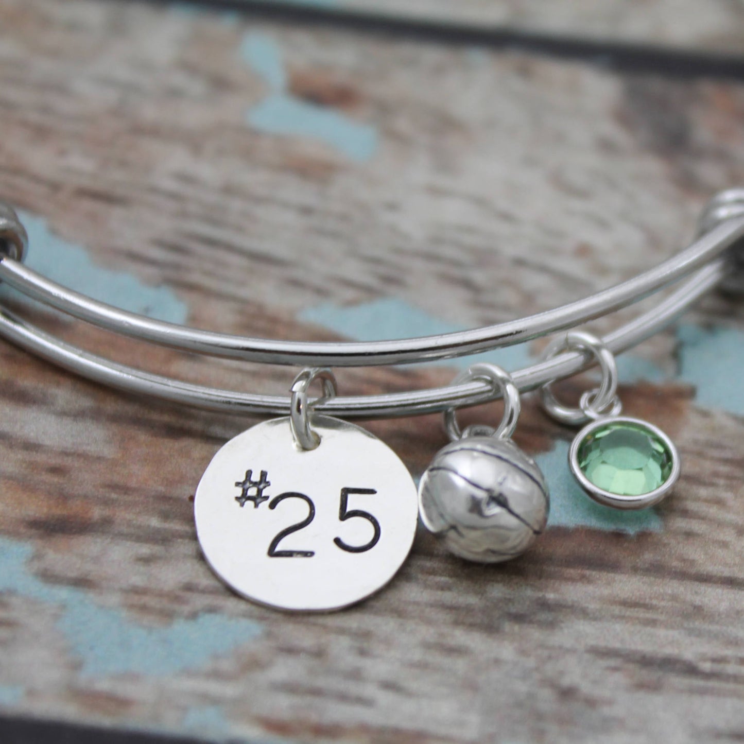 Personalized Basketball Bangle, Basketball Bracelet, Basketball Team Jewelry, Basketball Player Bangle, Initial or Number Hand Stamped