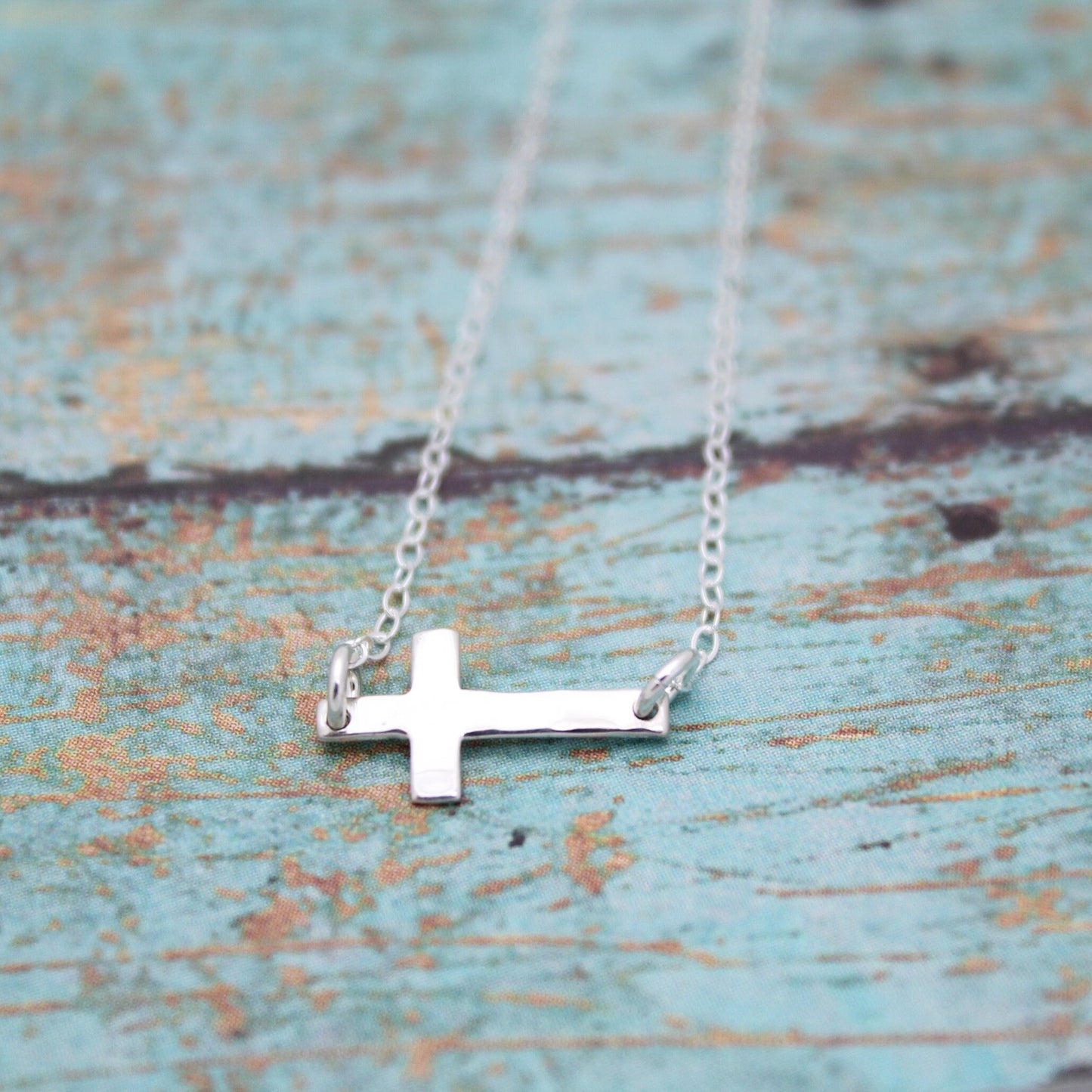 Horizontal Necklace Sterling Silver, Arrow Necklace, Sideway Cross Necklace, Angel Wing Necklace, Eternity Ring Necklace, Mountain Necklace