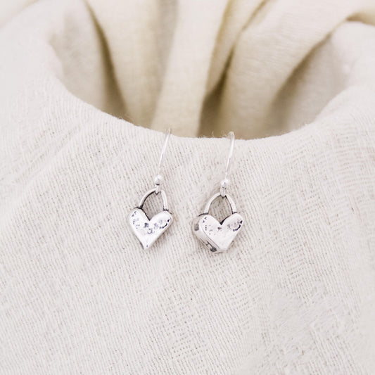 Cute Heart Earrings, Sterling Silver Heart Earrings, Valentine's Day Gift, Heart Jewelry, Gifts for Her