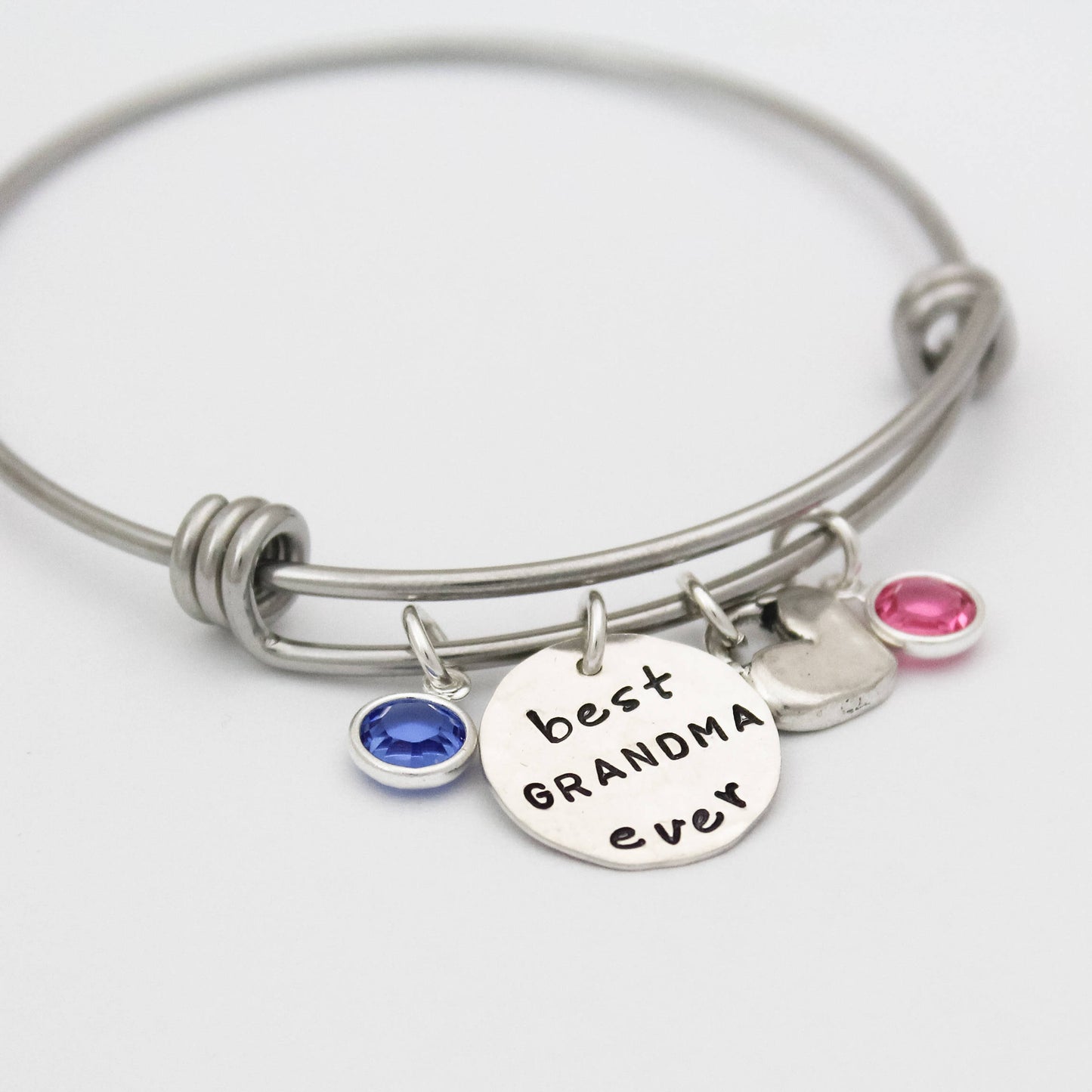Personalized Best Grandma Ever Bracelet, Best Mom Ever Bangle, Grandmother Bracelet, Mother Bracelet, Mother's Day Gift,Hand Stamped Jewelry