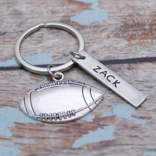 Football Keychain, Dad Football Key Chain, Gifts for Him, Backpack Charm, Father's Day Gift, Daddy Gift, Football Player