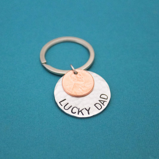 Lucky Dad Keychain, Lucky Grandpa Keychain, Father's Day Gift, Gifts for Him, Lucky Keychain, Grandfather Gift, Husband Gift Boyfriend Gift