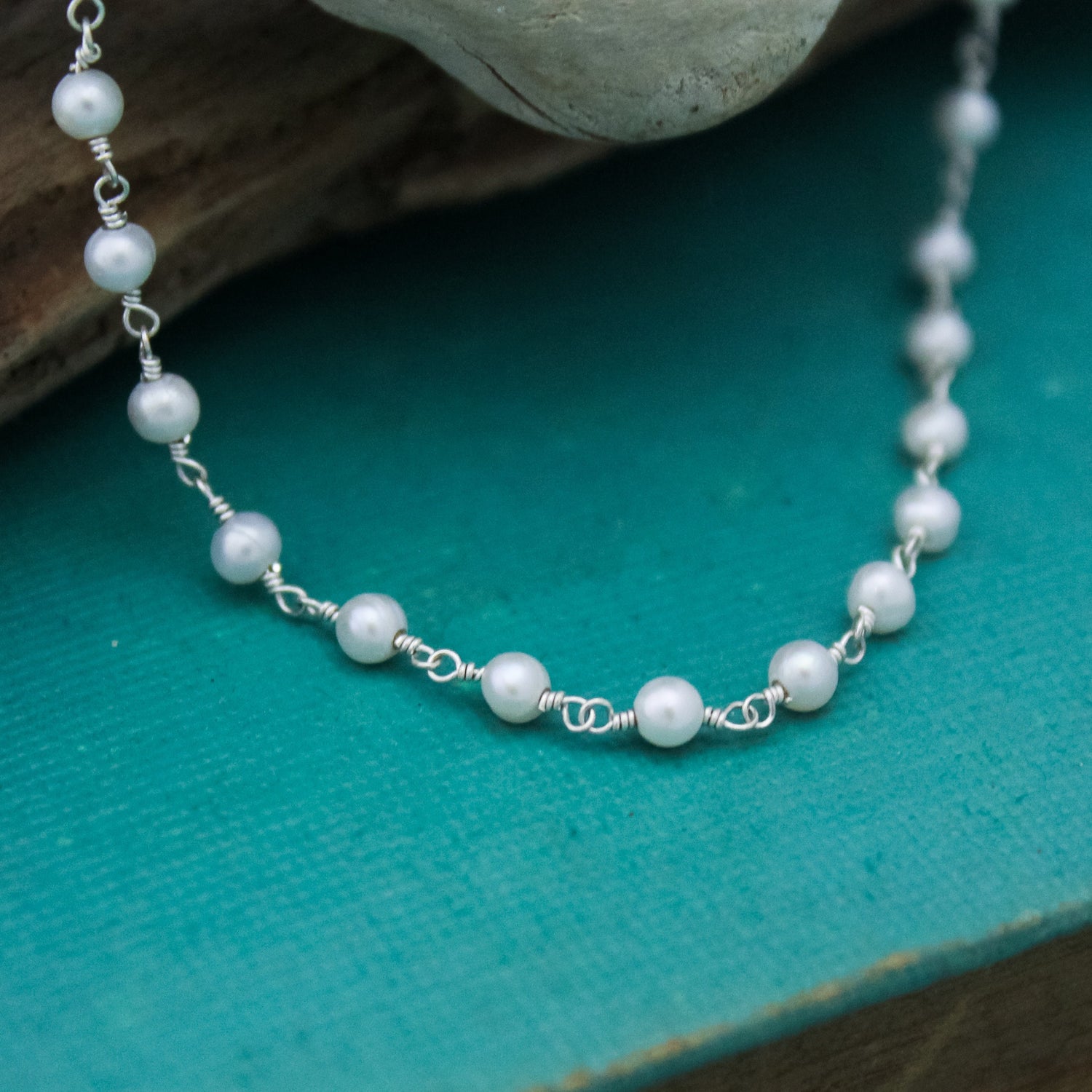 Pearl Chain Anklet, June Birthday Gift, Birthstone Jewelry, Pearl Jewelry, Sterling Silver Anklet, Gifts for Her, Summer Cruise Jewelry