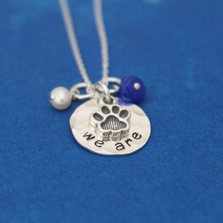 We Are Necklace, Penn State Necklace, Nittany Lions Gift, PSU Grad Gift, Graduation Gift for Penn State, Hand Stamped Jewelry