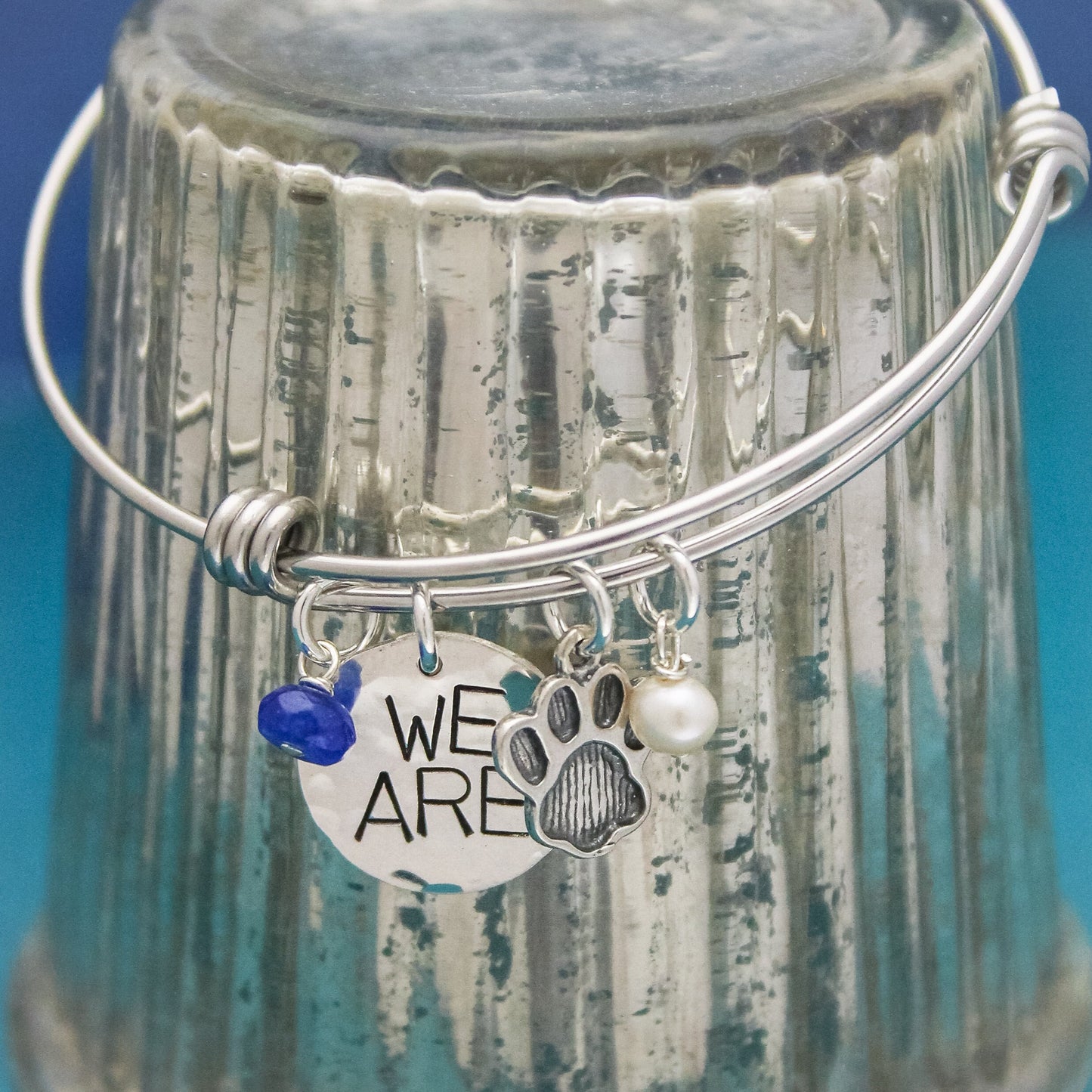 We Are Bangle, Penn State Bracelet, Nittany Lions Gift, PSU Grad Gift, Graduation Gift for Penn State, Hand Stamped Jewelry
