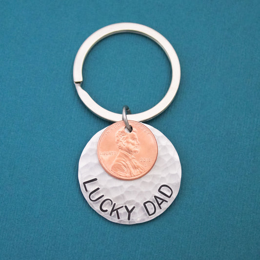 Lucky Dad Keychain, Lucky Grandpa Keychain, Father's Day Gift, Gifts for Him, Lucky Keychain, Grandfather Gift, Husband Gift Boyfriend Gift
