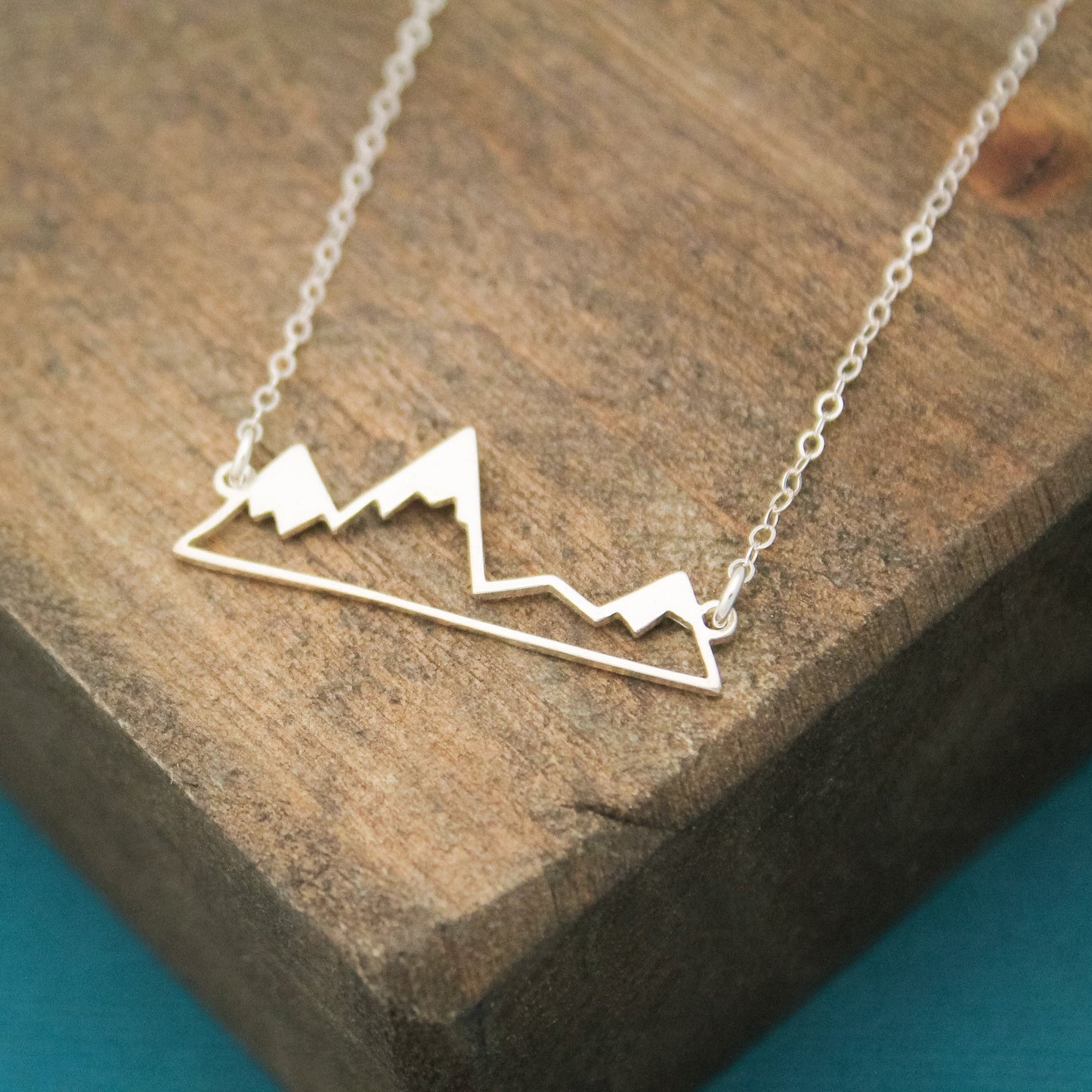 Mountain Necklace Sterling Silver, Horizontal Bar Necklace, Mountain Range Jewelry, Adventure Jewelry, Mountain Jewelry, GPNW Necklace