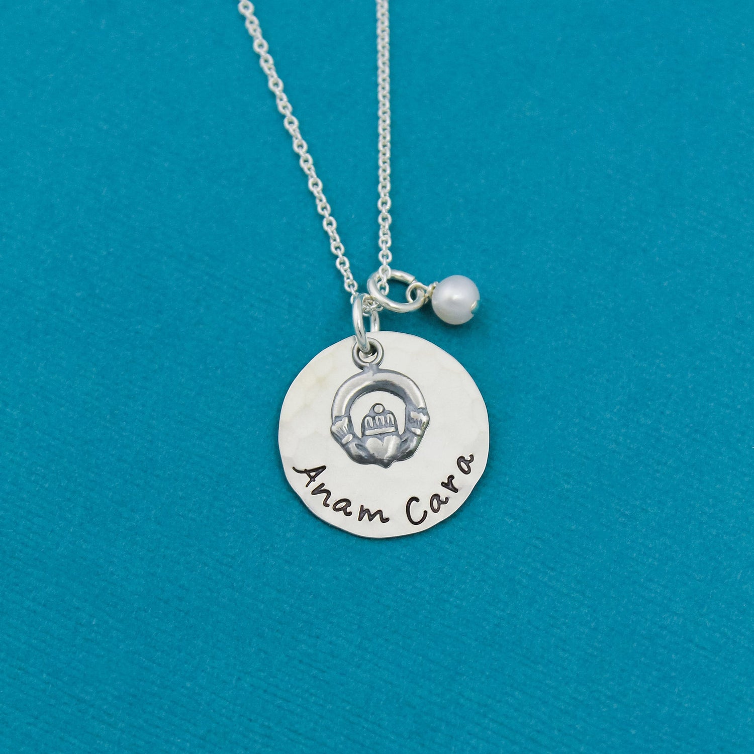 Anam Cara Friends Necklace, Best Friends Gift, Friends Necklace, Celtic Jewelry, Besties Necklace, Hand Stamped Necklace, Anam Cara Necklace