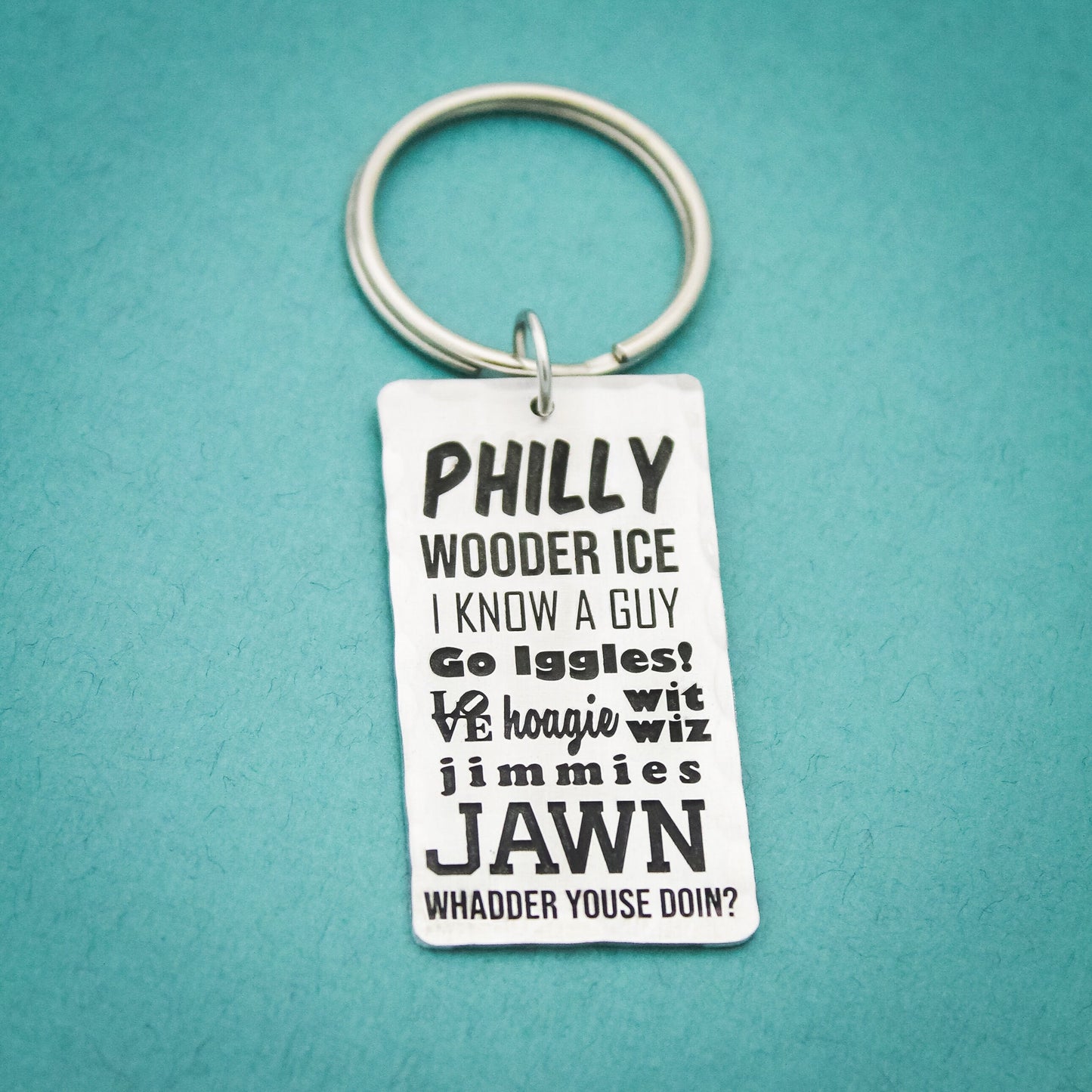 Philly Jawn Keychain, Philadelphia Keychain, Philly Slang Key Chain, Philly Key Fob, Philadelphia Words, Wooder Ice, Go Iggles!