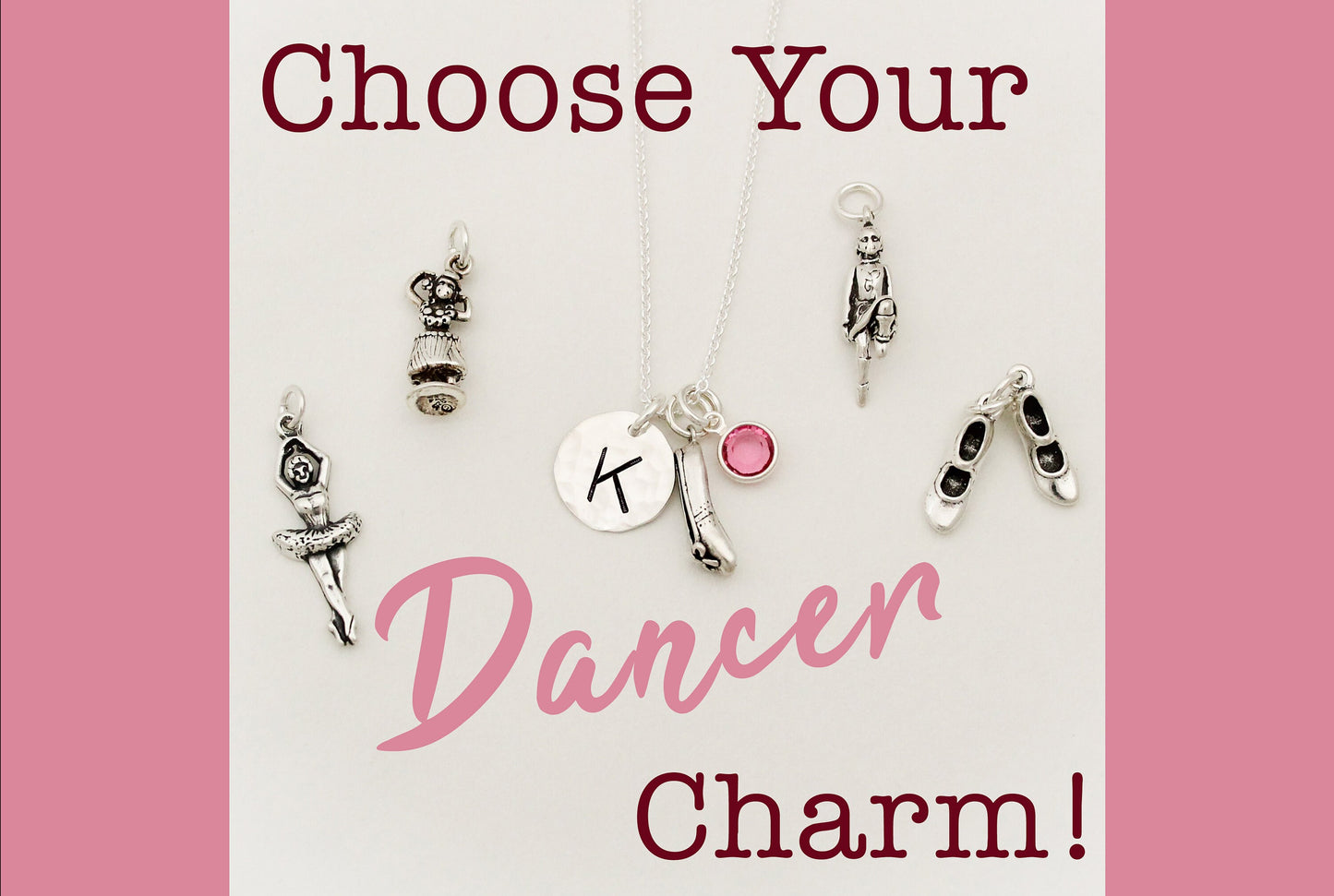 Dancer Charm Necklace, Dance Necklace, Dance Gift, Dancer Gift, Dance Recital Gift, Tap, Irish, Hula Dance, Ballet, Personalized Jewelry