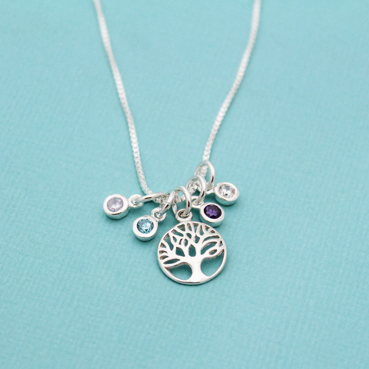 Mother's Day Gift, Personalized Family Tree Necklace, Tree of Life Necklace, Mother Birthstone Jewelry, Grandmother Jewelry