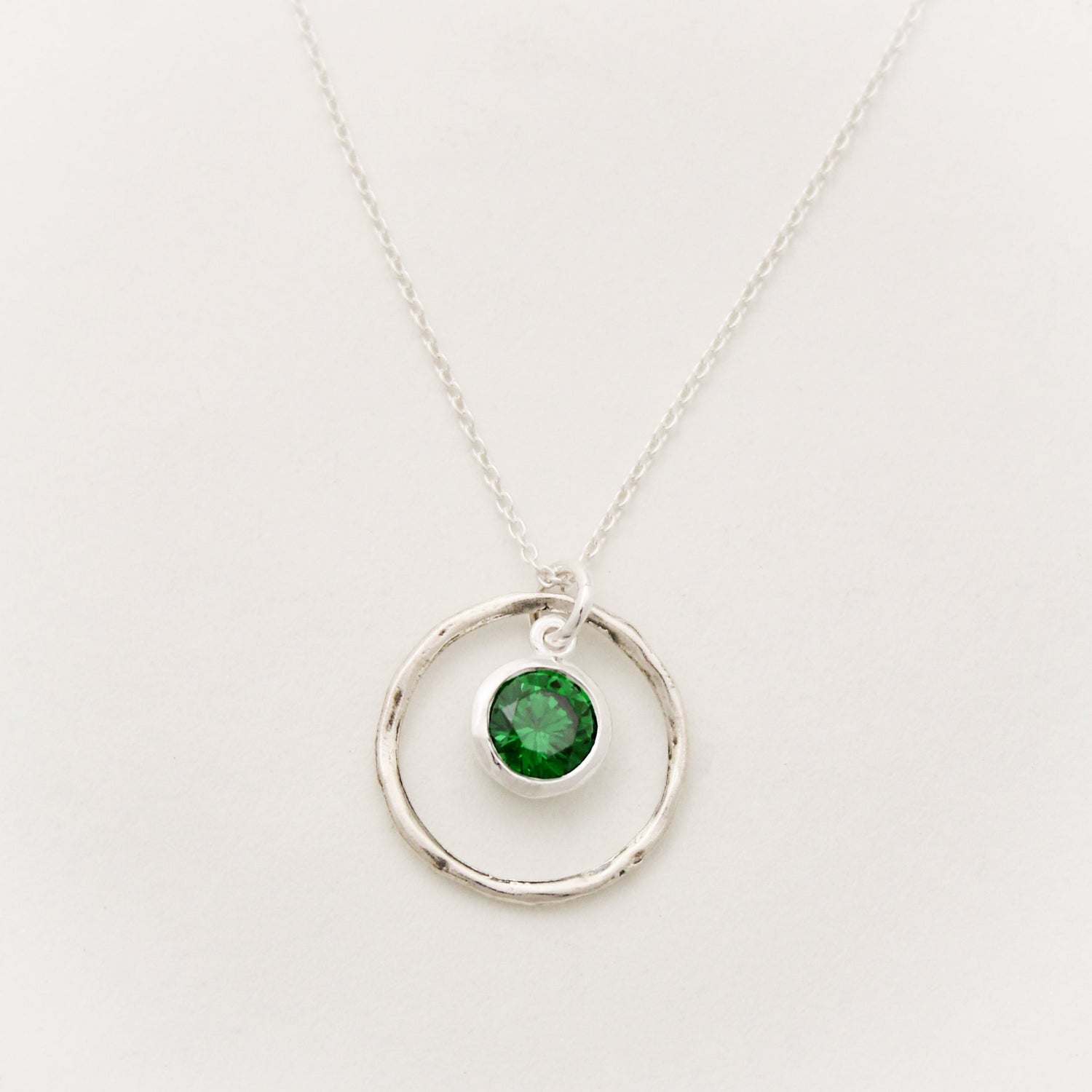 May Birthstone Necklace, May Emerald Jewelry, May Birthday Gift, May Birthstone Jewelry, Emerald Necklace, Sterling Silver Emerald Jewelry