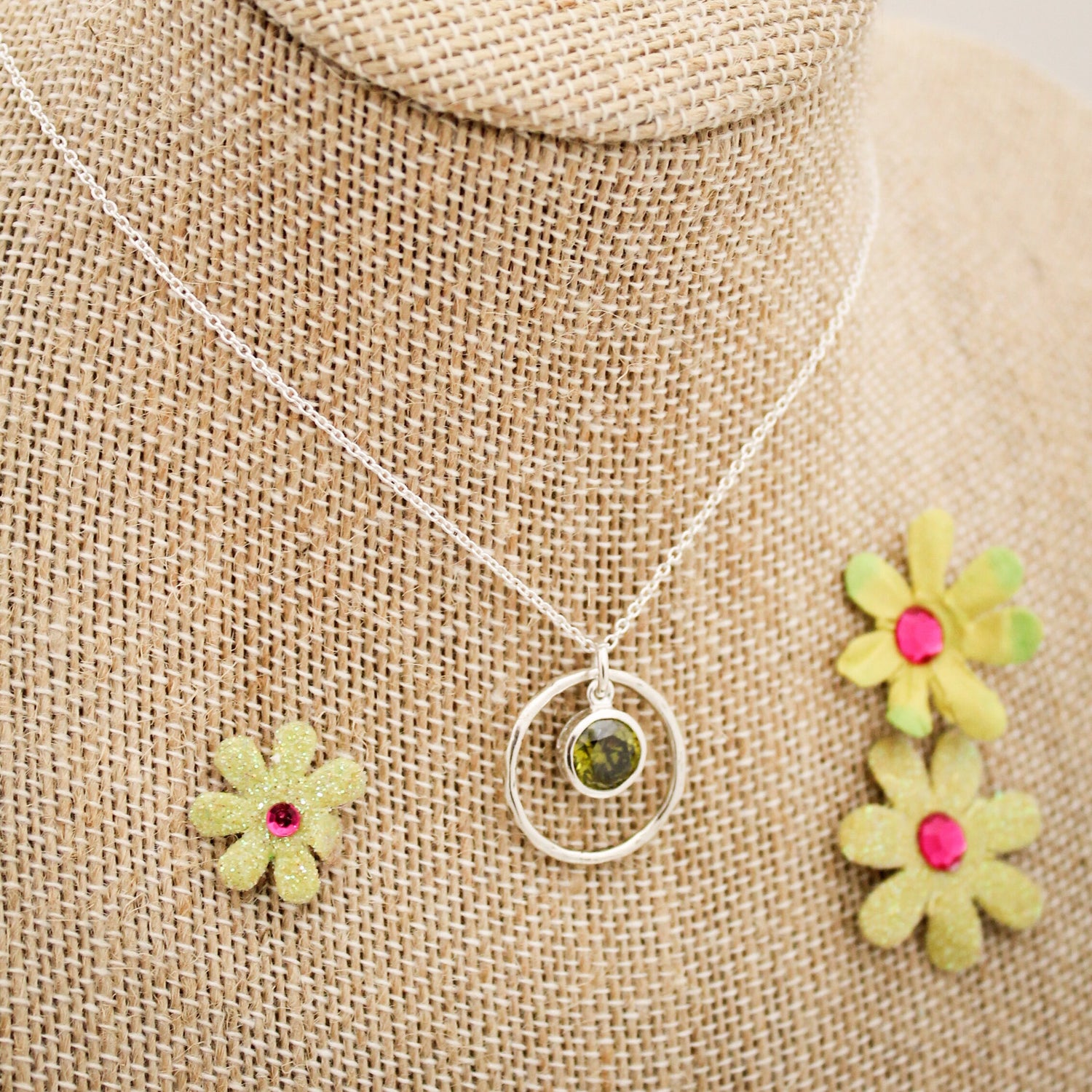 August Birthstone Necklace, August Peridot Jewelry, August Birthday Gift, August Birthstone Jewelry, Peridot Necklace, Sterling Silver