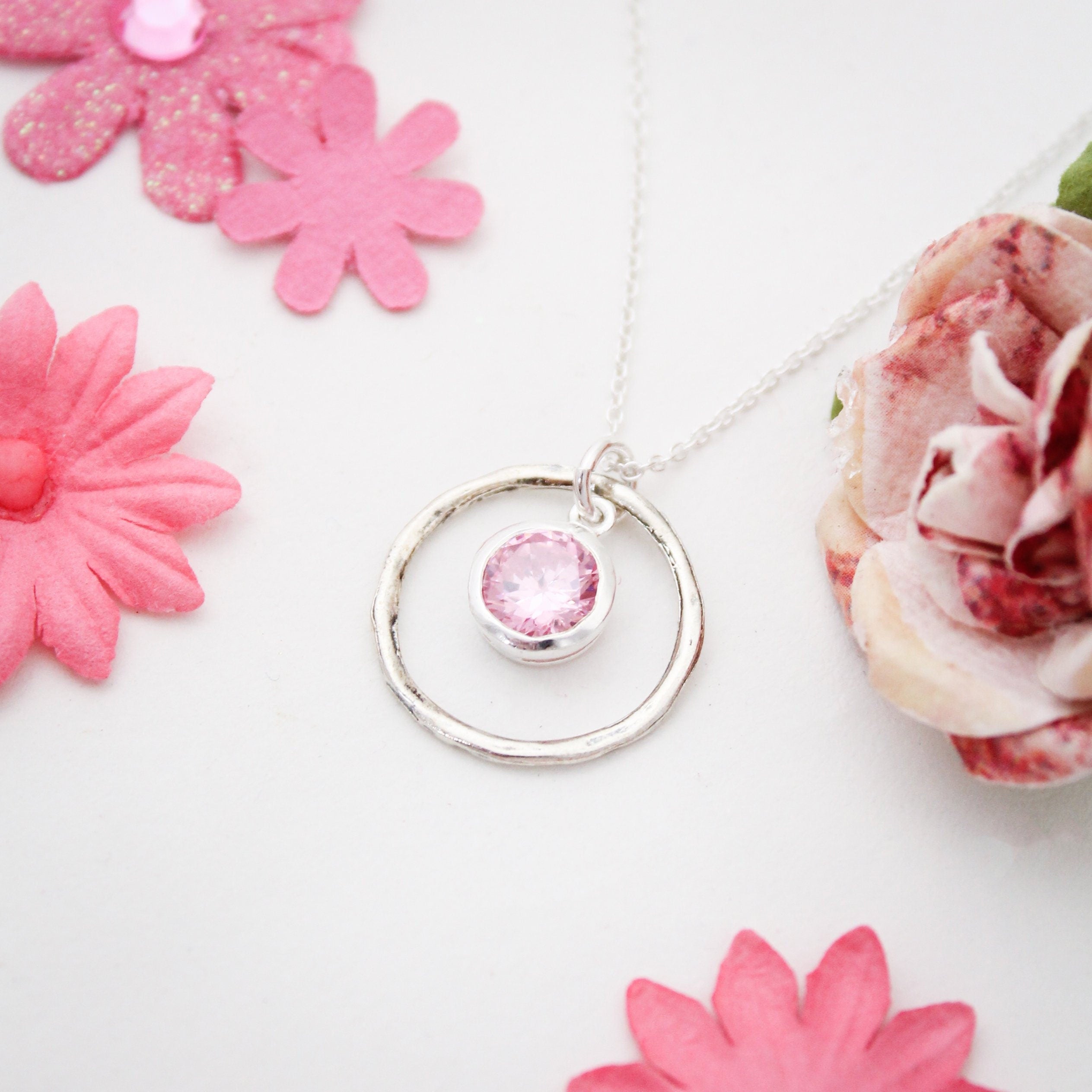 韓国発【TATIANA】(Silver925) Glint Birthstone Ring Necklace October Birthstone Ring Necklace – Tracy Tayan Design
