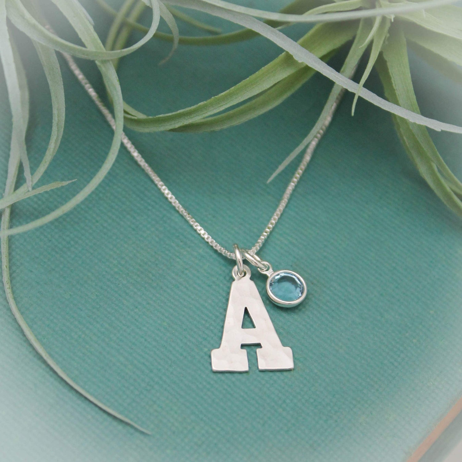 Silver Plated Initial and Birthstone Star Necklace – JOY by Corrine Smith