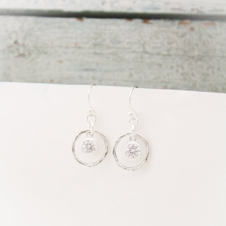 April Birthstone Earrings, Clear Quartz Jewelry, April Birthday Gift, April Birthstone Jewelry, April Quartz Earrings, Sterling Silver